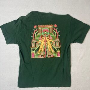LE CARTEL Graphic Print T-Shirt Men's Medium Green Cotton Short Sleeve‎